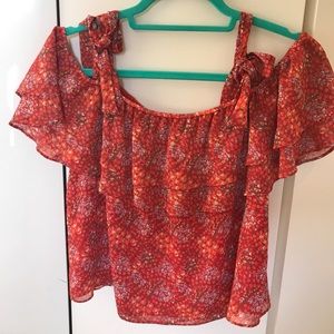 Red Off Shoulder Blouse